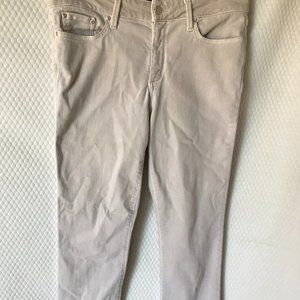 NYDJ SHERI ANKLE JEANS GUC SIZE 8 LIFT & TUCK STRETCH RAW HEM WASH FEATHER COLOR
